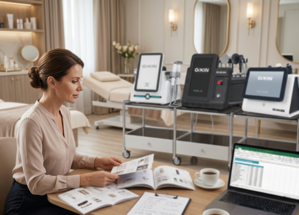 Prezentacja urządzeń kosmetycznych Qskin w gabinecie